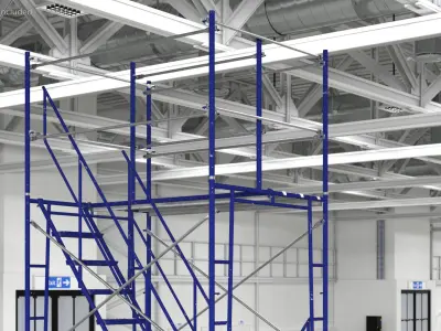  Construction Rolling Stair Tower 21ft Blue Silver 