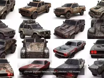 Ultimate Stylized Vehicles Mega Collection 3D Model Pack