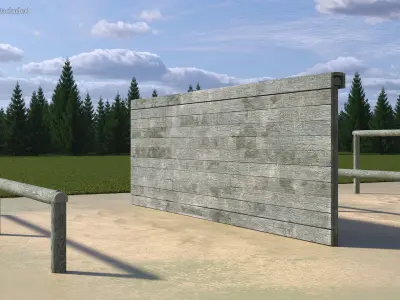 Training Wall Obstacle Old 3D model