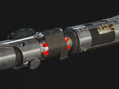 Lightsaber weapon with light 3D model