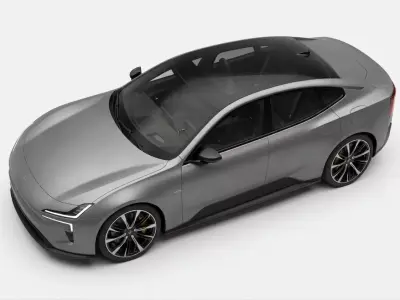 Polestar 5 Luxury Electric Performance Sedan in Matte Grey Low-poly 3D model