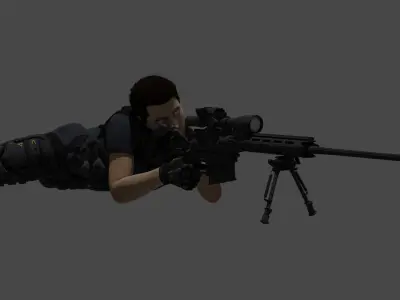 Sniper Free low-poly 3D model