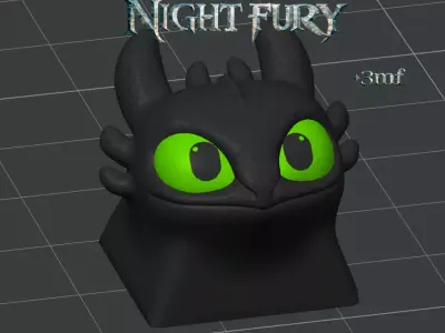 Light Fury and Night Fury Keycap Pack 3D print model
