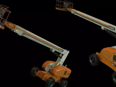 Rigged and animated Boom Lift  Low-poly 3D model
