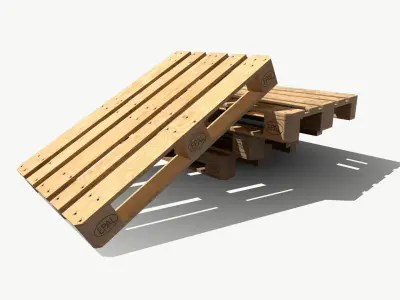 Euro Palette 4 types Low Poly PBR Low-poly 3D model