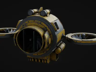 sci-fi helicopter rotor craft Low-poly 3D model