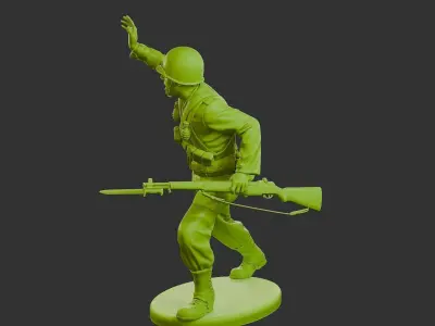 US American private soldier USAS16 001 3D print model