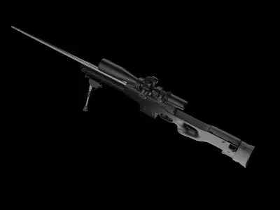 Sniper Rifle Low-poly 3D model order