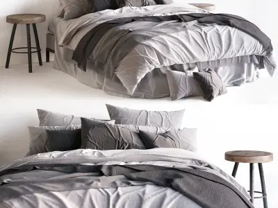 Bed Scandinavian 2 3D model