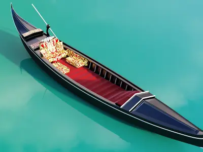 Venetian gondola 3D model