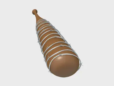 Baseball Bat Weapon 07 Flat Color - Lucille - Character Weaponry 3D model