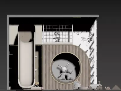 Natural Whimsy Wabi-Sabi Kids  Play Nook Set 3D model