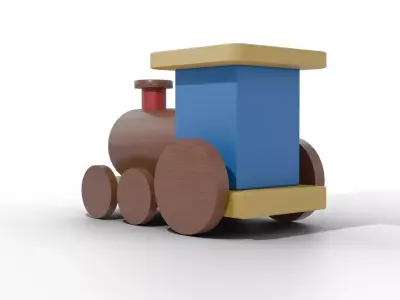  Toy Train 3D - Low Poly - Animation - Game - Decoration Low-poly 3D model
