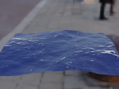 Animated ocean 3D model Low-poly 3D model