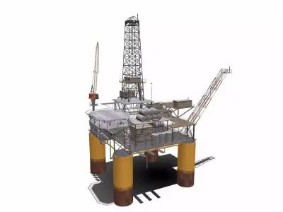 Oil Rig Platform Low-poly 3D model purchase