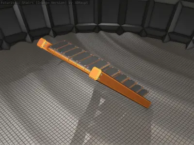 Sci-Fi Stairs - 15- Orange Version Low-poly 3D model