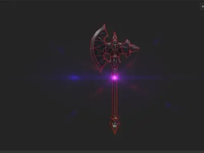 low poly AR vr axe Low-poly 3D model purchase