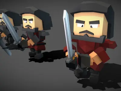 Hero JonSnow Low-poly 3D model