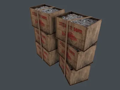 Fish Crate Low-poly 3D model