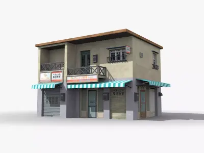 Japanese House x17 Low-poly 3D model