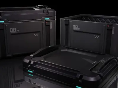 Sci-fi crate Low-poly 3D model