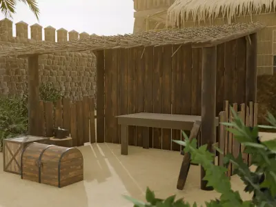 Medieval Fortress And Village 3D model purchase