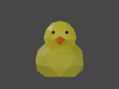 Low poly duck chick Free 3D model