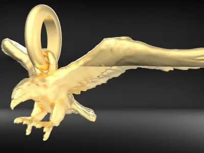 American Winged Eagle Pendant 3D print model purchase