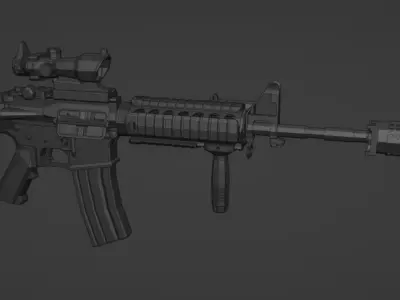 low-poly M4A1 SOPMOD Block I Free low-poly 3D model