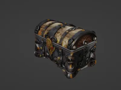 Ornate Treasure Chest with Intricate Detailing 3D model