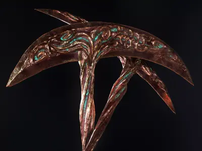 Scythe Melee Weapon Low-poly 3D model