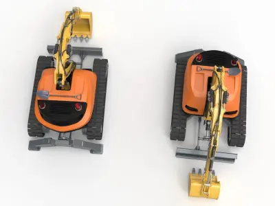 Excavator-remote controlled demolition robots  3D model