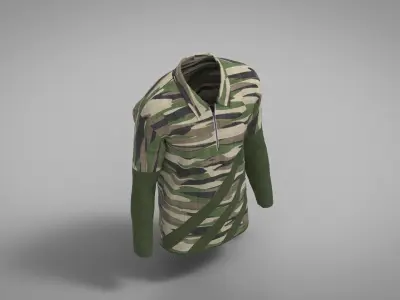 Military Outfit - T-shirt Low-poly 3D model 55