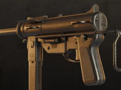 M3 Grease Gun Low-poly 3D model purchase