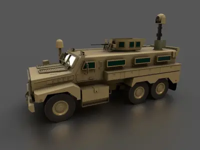 Cougar 6x6 MRAP Low-poly 3D model