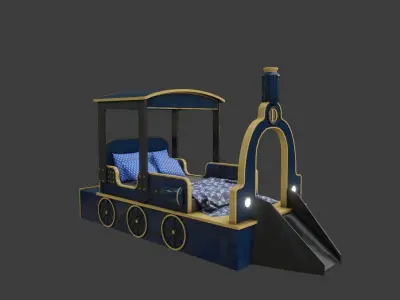 Train Bed Low-poly 3D model