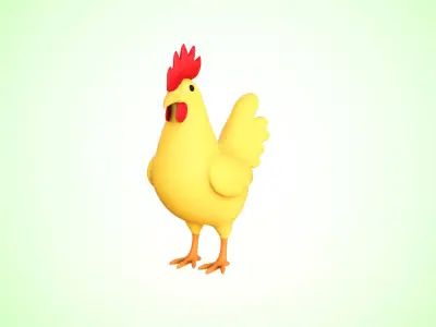 Cartoon Chicken Cute 04 Low-poly 3D model