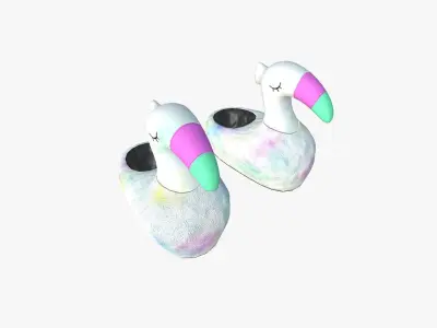 Slippers C10 Colored Flamingo - Costume Character Design Low-poly 3D model