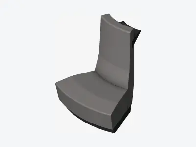 Seating - Contemporary - Extension - High Back - Round Low-poly 3D model