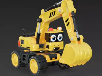 Digger Dan Friendly Toy Excavator 3D Model Low-poly 3D model