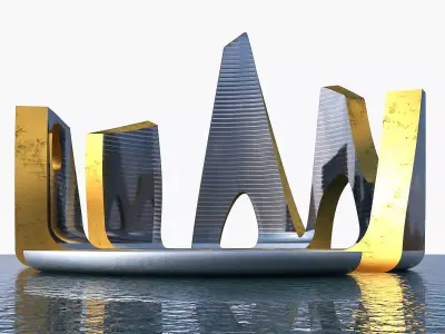 Skyscraper 03  Low-poly 3D model
