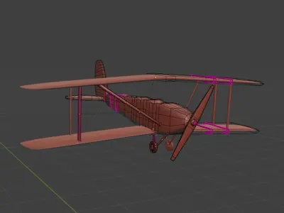 2D Style  3D Aircraft blender model  3D model