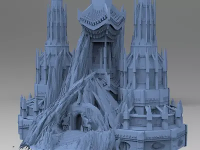 Castle Spiked Rocks 3 designs 3D model