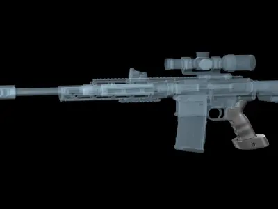 AR 15 ERGO TACTICAL PISTOL GRIP Low-poly 3D model