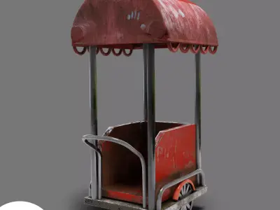 Trolley assets for gaming  3D model