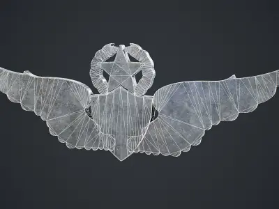 Army Aviator Badge Low-poly 3D model