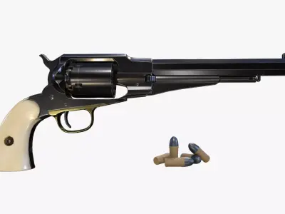 Remington Model 1858 Low-poly 3D model