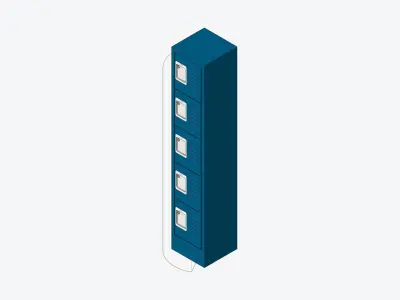 Locker - Metal - Locka - Classic - Five Tier Low-poly 3D model