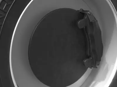 Truck Tire with Steel Wheel Rim Silver 3D model