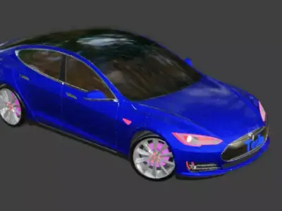 Modern Tesla car  Low-poly 3D model